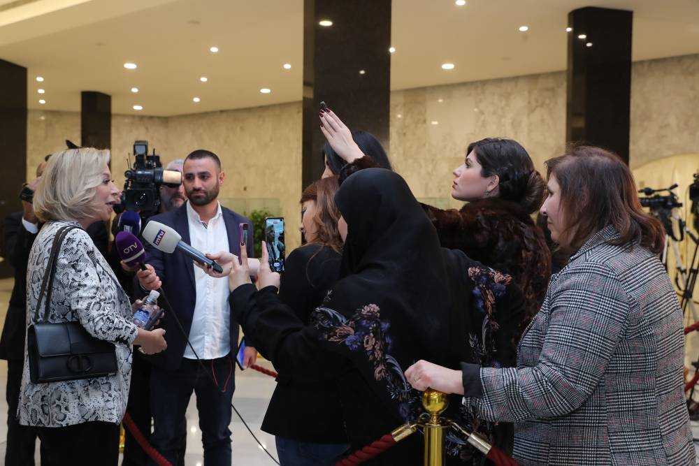 اللبنانية الاولى في دردشة مع الاعلاميين: أول زيارة لي ستكون الى الجنوب