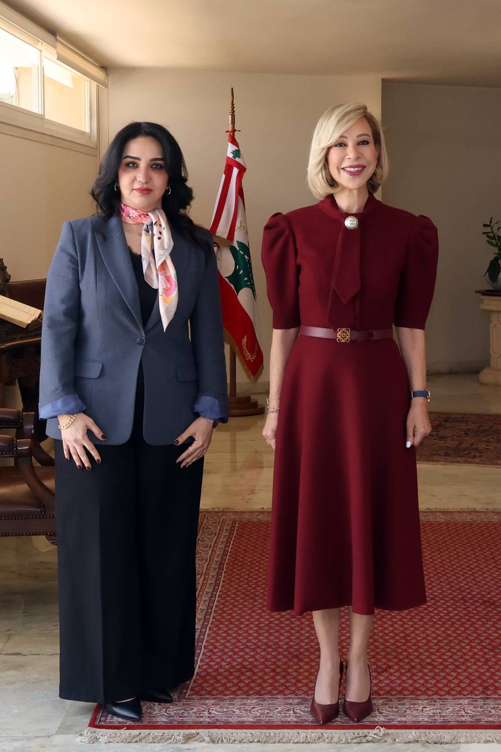 اللبنانية الاولى شكرت القائمة بالاعمال العراقية  على المساعدات الإنسانية  والإغاثية للنازحين