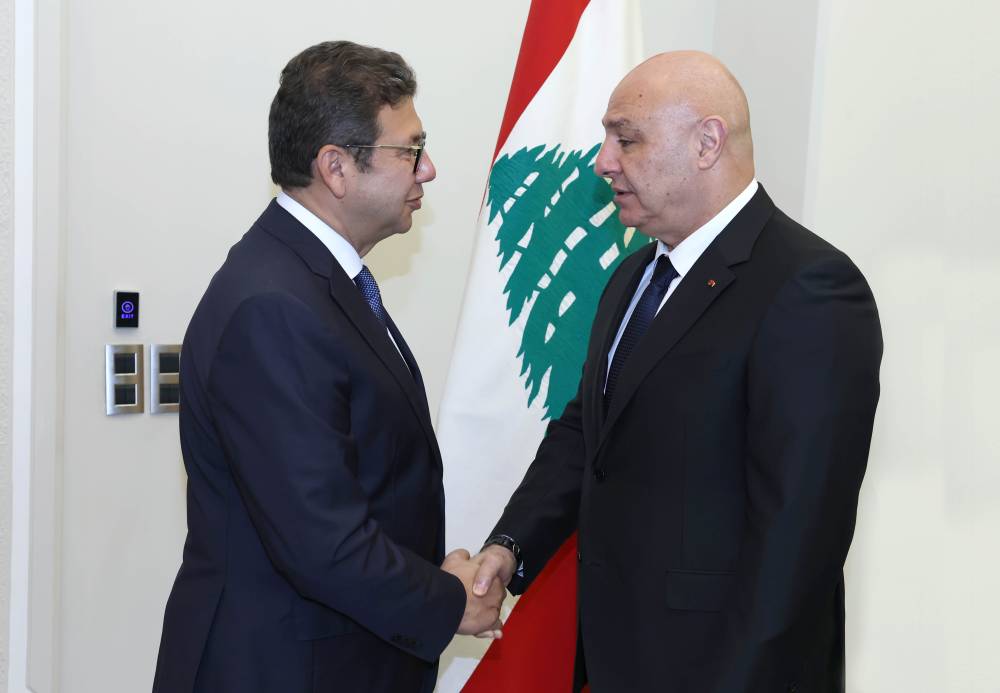 الرئيس عون استقبل رئيس المخابرات العامَّة المصرية:  لبنان يرحب باي جهد مصري للمساعدة في وقف الاعتداءات الإسرائيلية وإعادة الاستقرار 