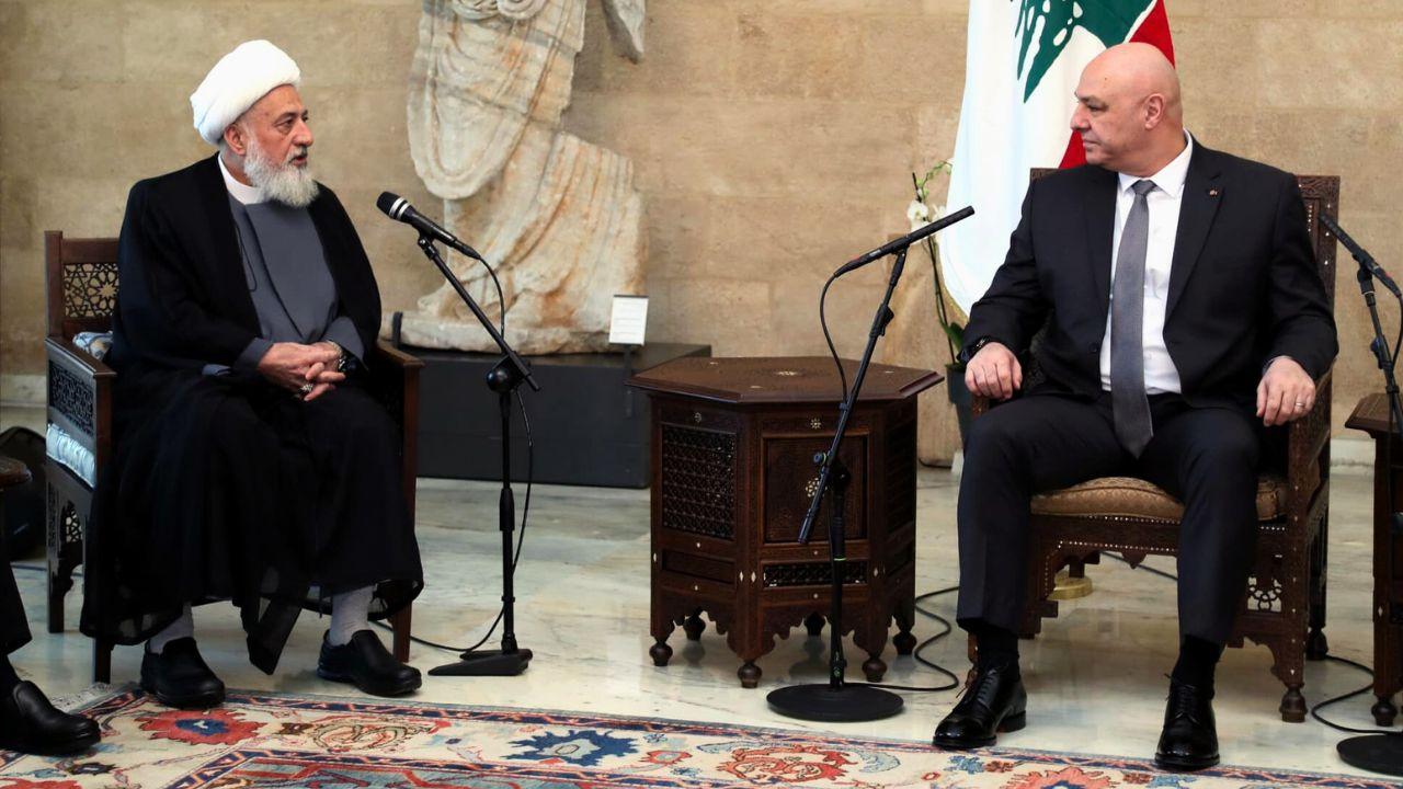 كلمة الرئيس عون خلال امام وفد المجلس الإسلامي الشيعي الأعلى برئاسة الشيخ علي الخطيب